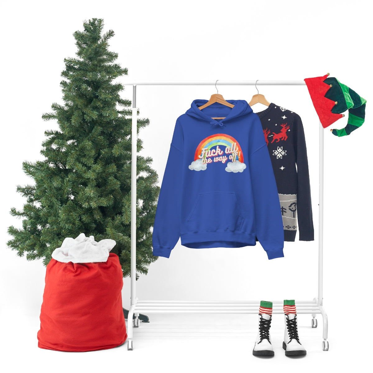 Fuck All The Way Off Rainbow Snark Junkie Hoodie