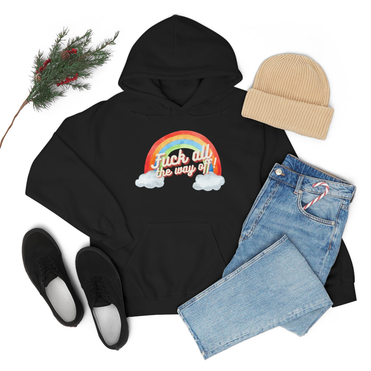 Fuck All The Way Off Rainbow Snark Junkie Hoodie