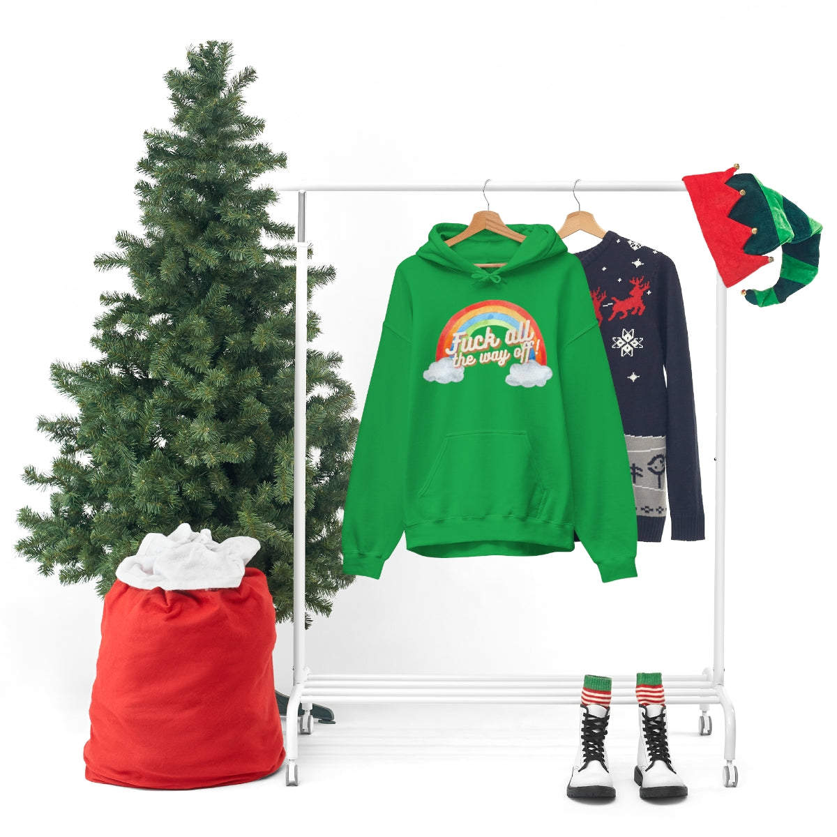 Fuck All The Way Off Rainbow Snark Junkie Hoodie