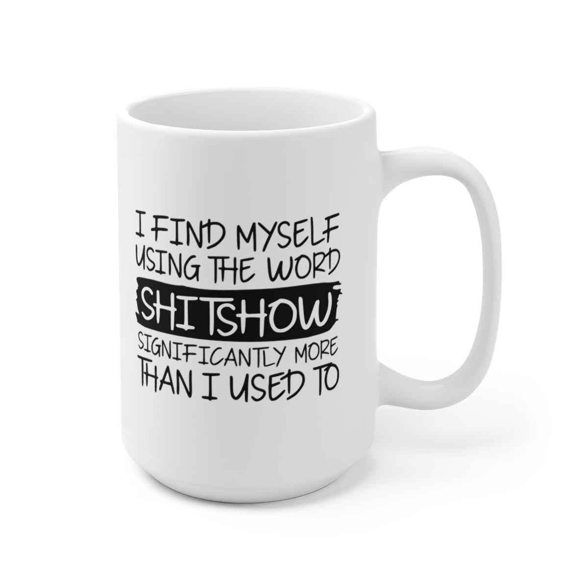 I find myself using the word Shitshow Coffee Mug