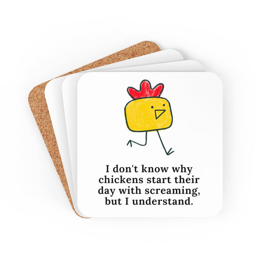 I Don't Know Why Chickens Start Coasters 4pc Set