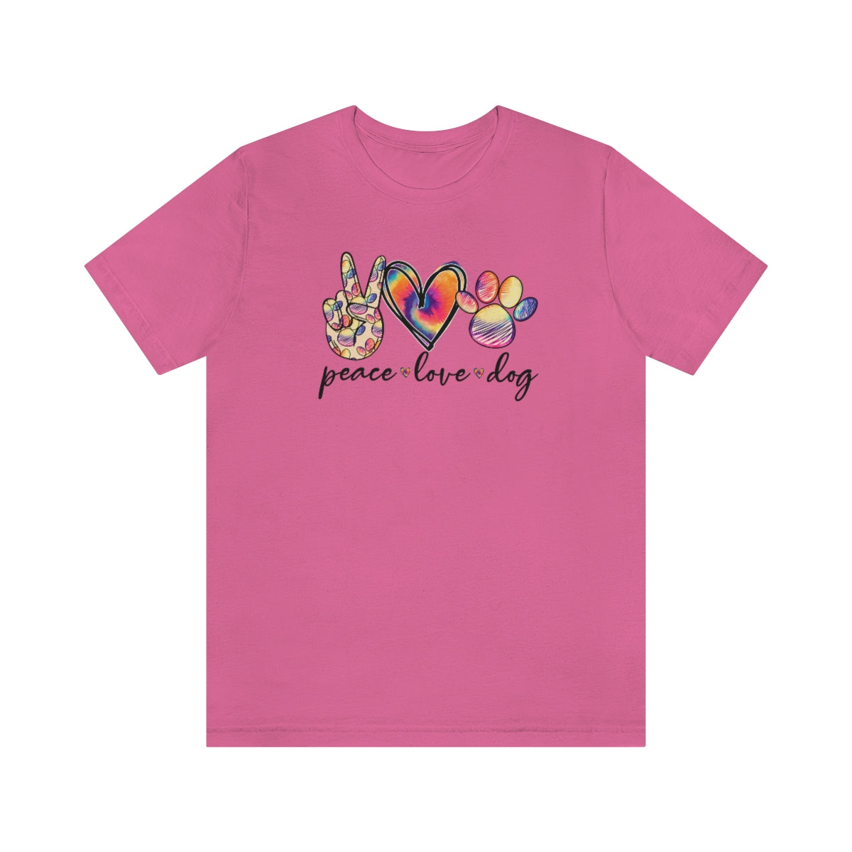 Peace Love & Dogs Tie Dye Snark Junkie Jersey Tee