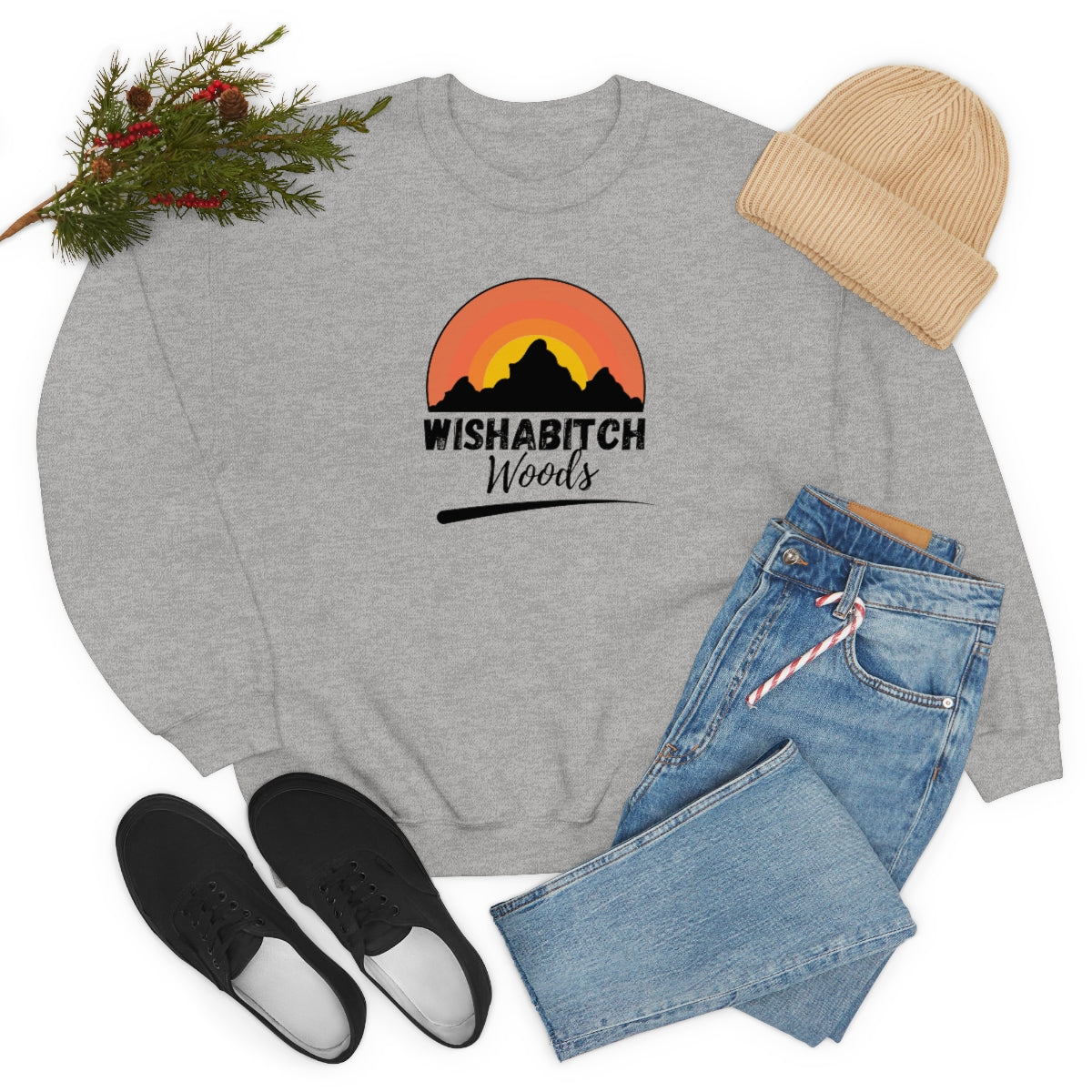 Wishabitch Woods Unisex Crewneck Sweatshirt