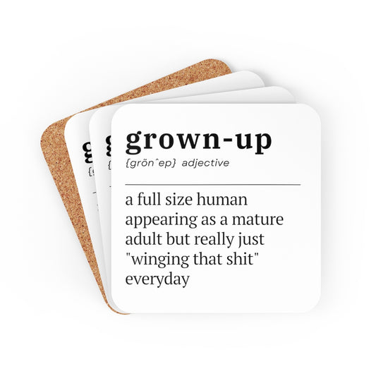 Grown Up Definition Coasters 4pc Set