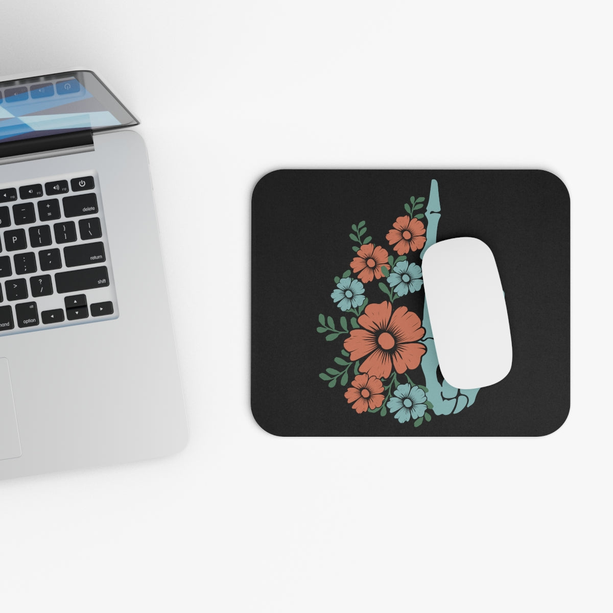 Floral Middle Finger Mouse Pad (Rectangle)