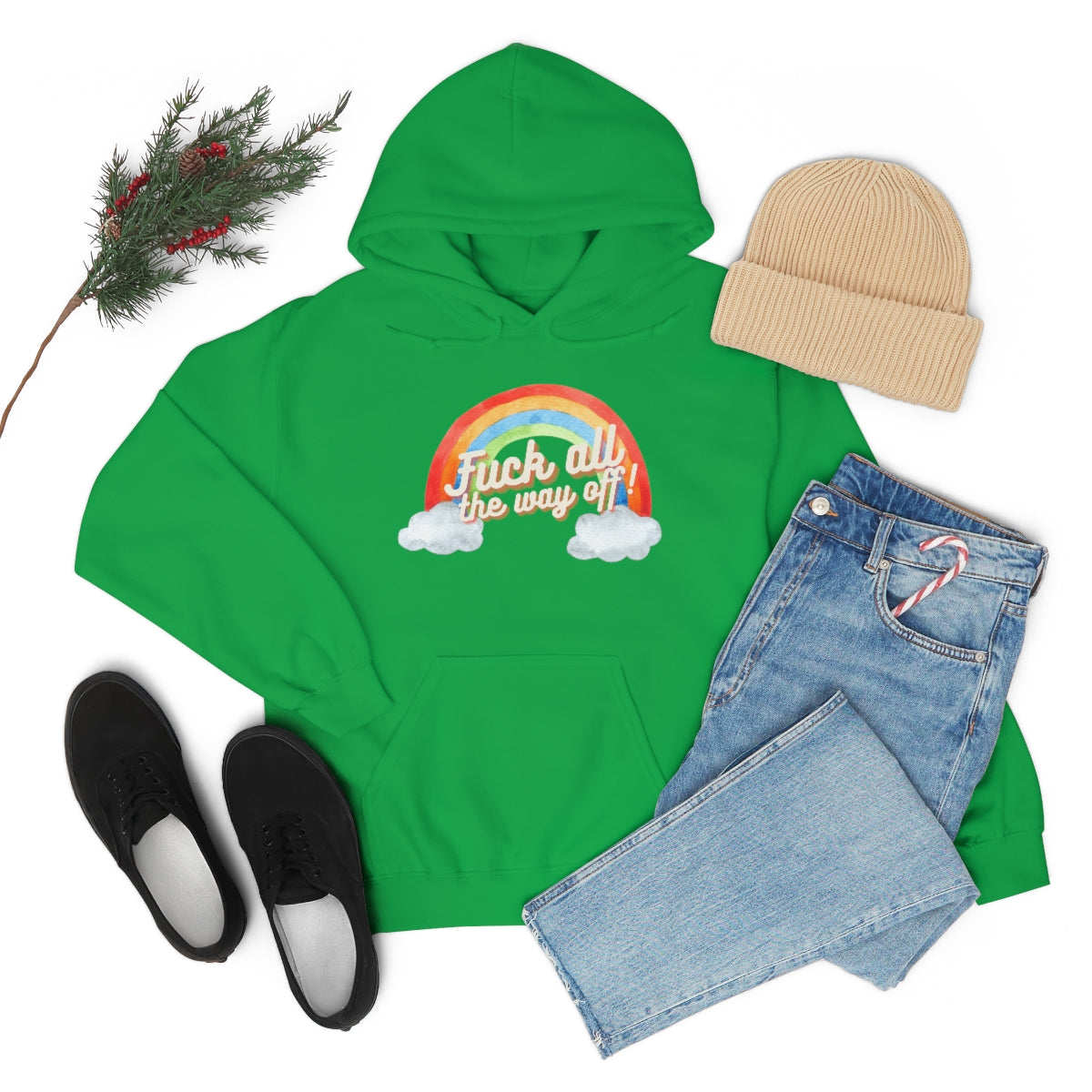 Fuck All The Way Off Rainbow Snark Junkie Hoodie