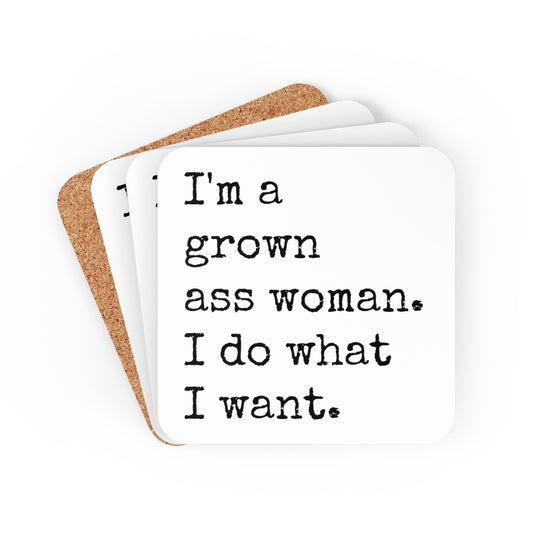 I'm A Grown Ass Woman 4pc Coaster Set