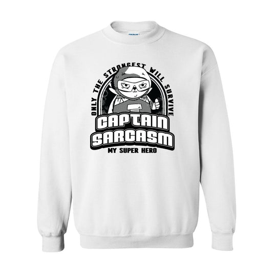 Captain Sarcasm Super Hero Crewneck Sweatshirt
