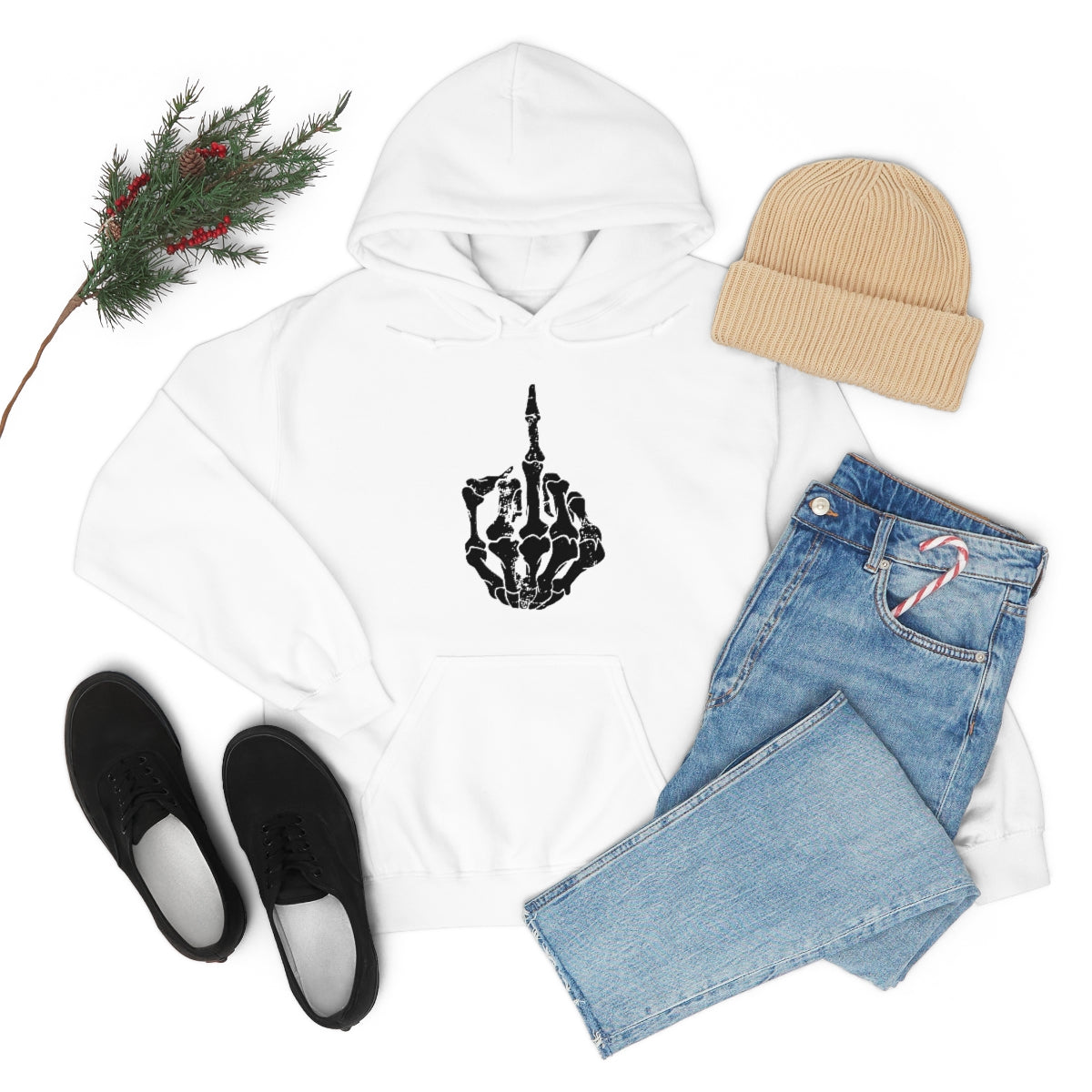 Skeleton Middle Finger Hoodie