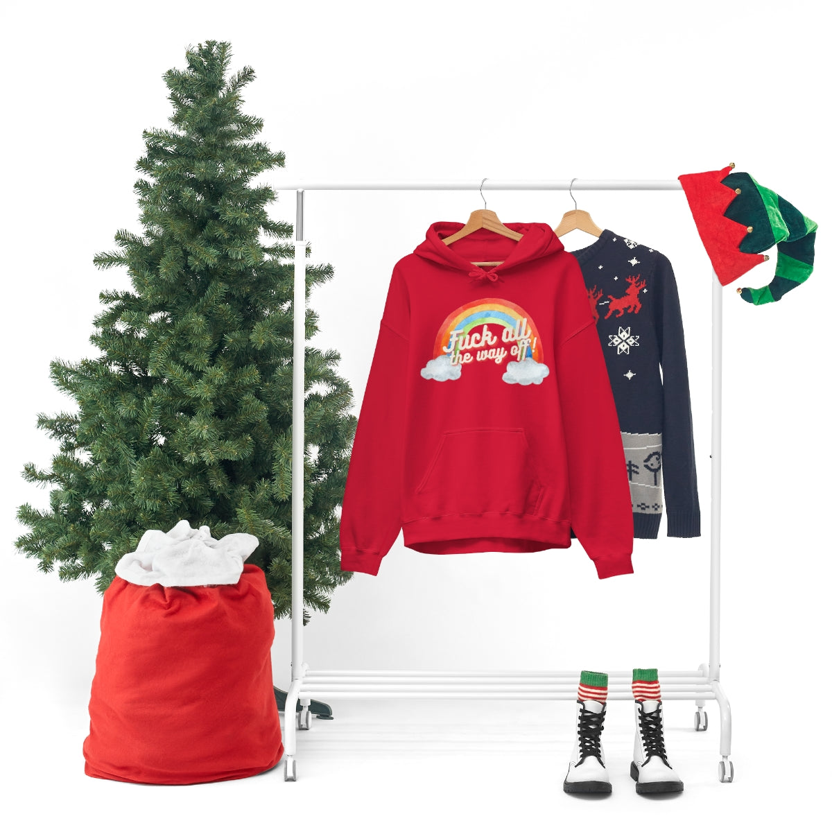 Fuck All The Way Off Rainbow Snark Junkie Hoodie