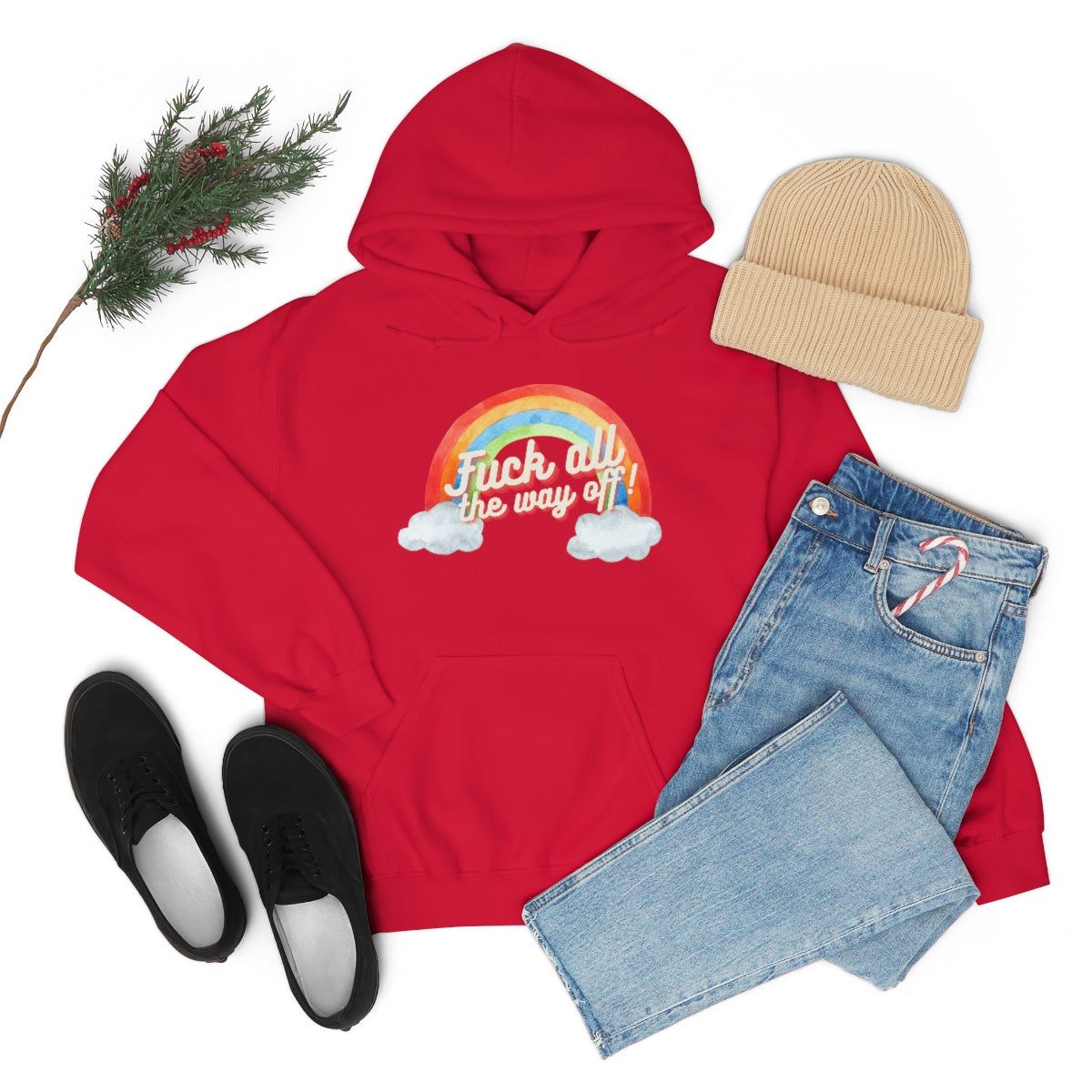 Fuck All The Way Off Rainbow Snark Junkie Hoodie