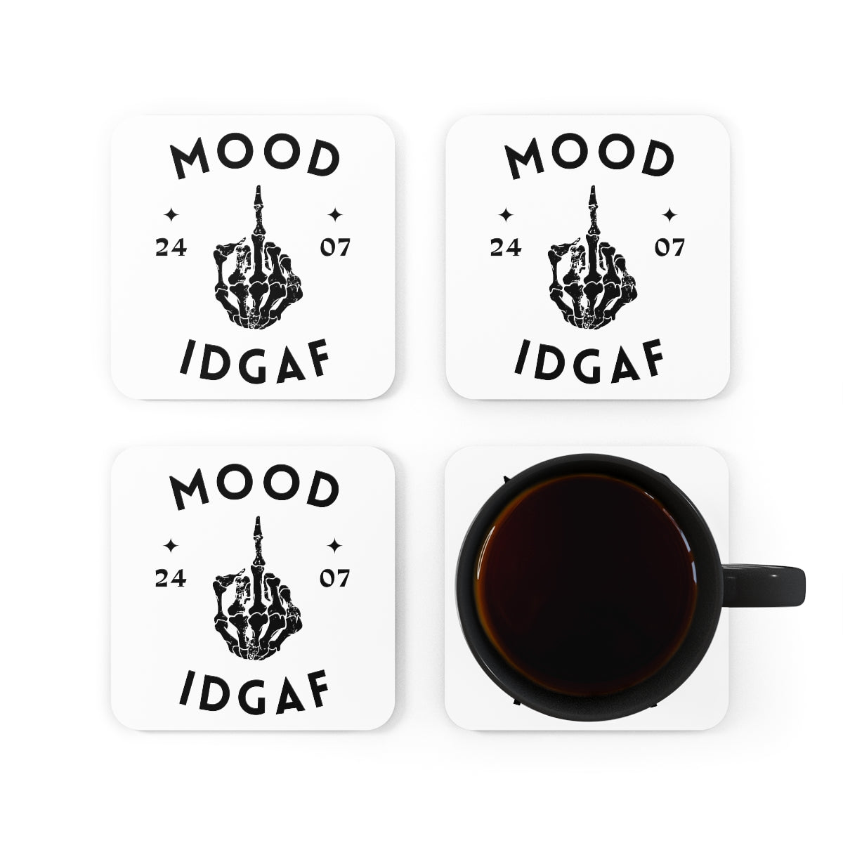 Mood Middle Finger 24/7 4pc Coaster Set