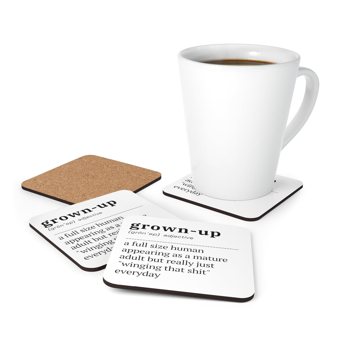 Grown Up Definition Coasters 4pc Set