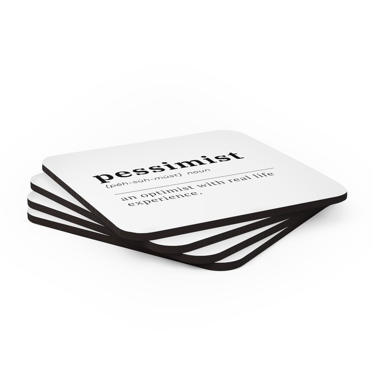 Pessimist Definition 4pc Coaster Set