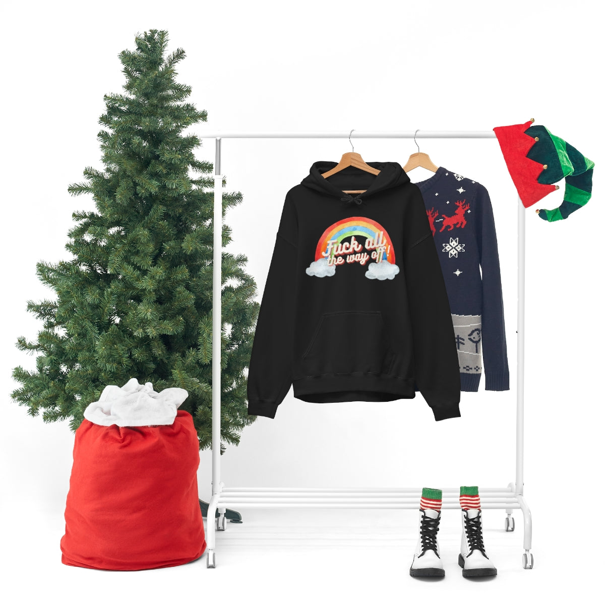 Fuck All The Way Off Rainbow Snark Junkie Hoodie