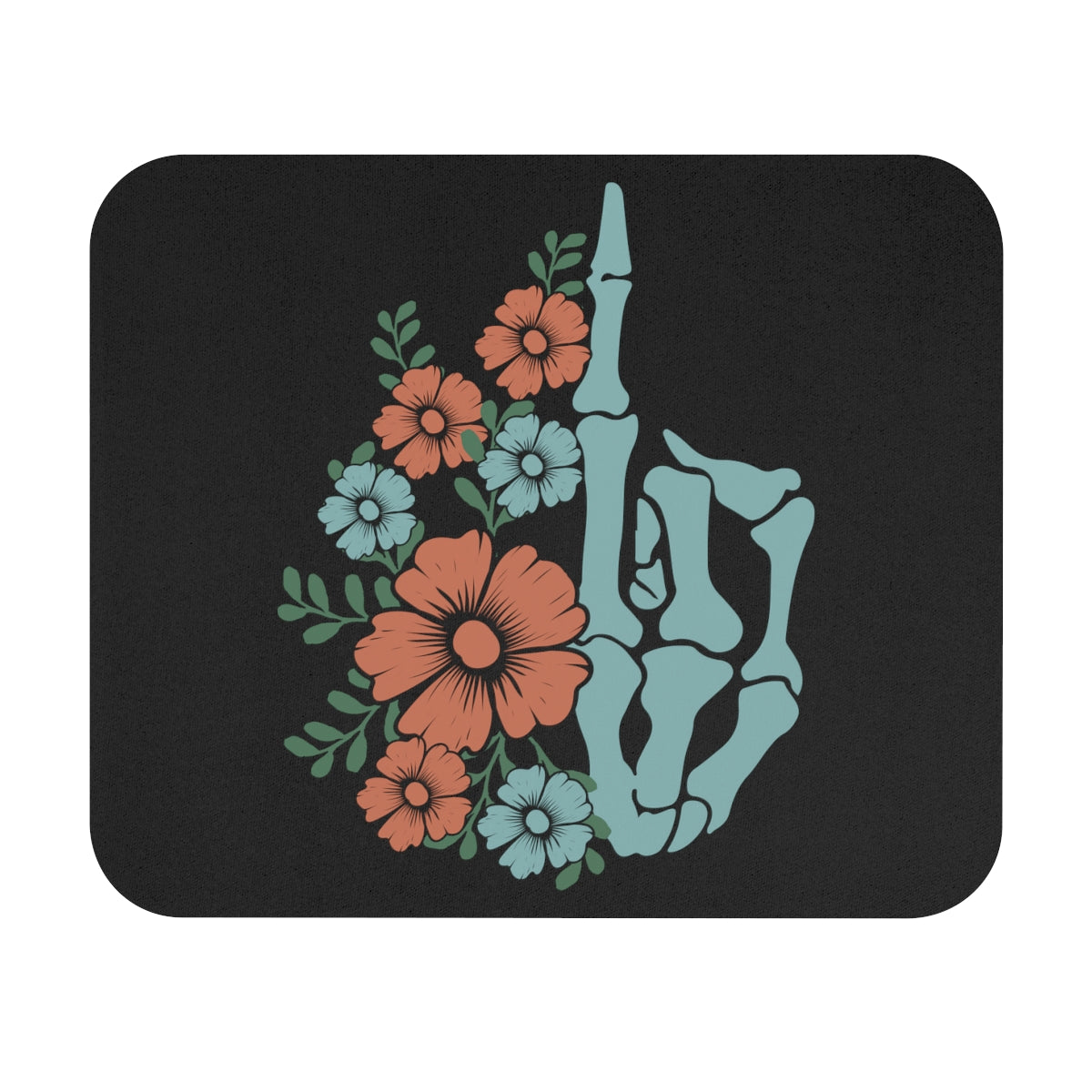 Floral Middle Finger Mouse Pad (Rectangle)