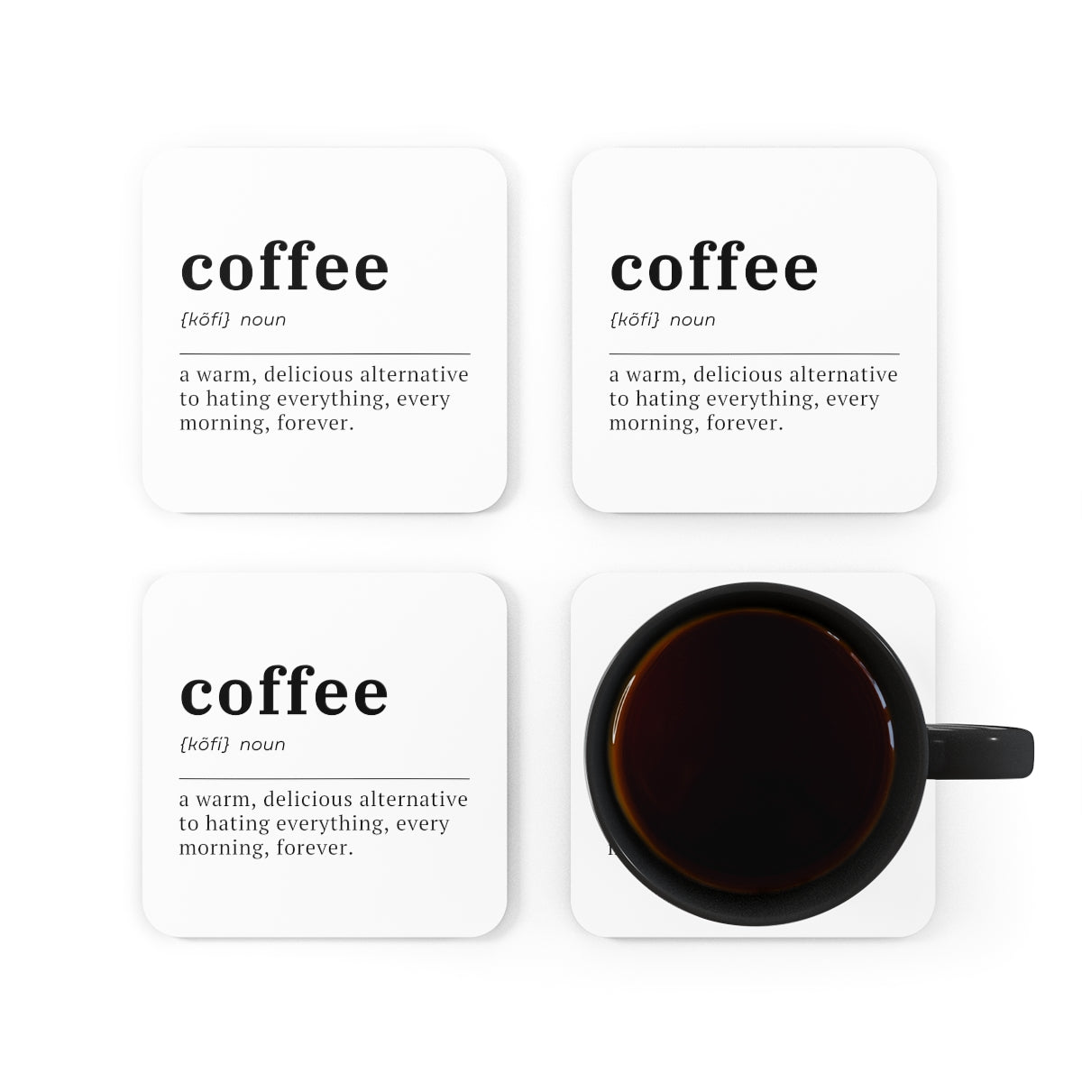 Snark Junkie Coffee Definition 4pc Coaster Set