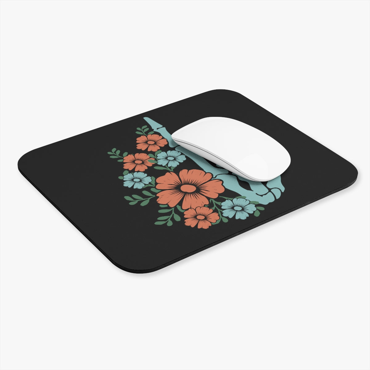 Floral Middle Finger Mouse Pad (Rectangle)