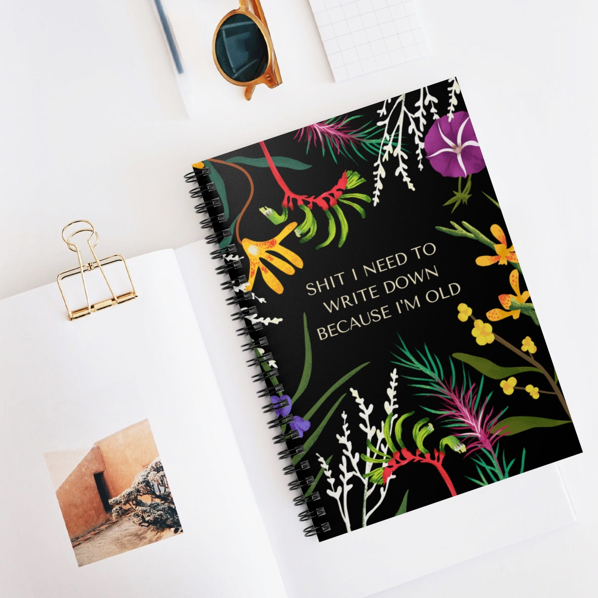 Shit I Need to Write Down Because I'm Old Spiral Notebook