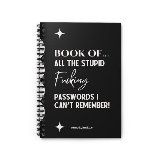 Book Of Stupid Passwords Notebook - Ruled Line