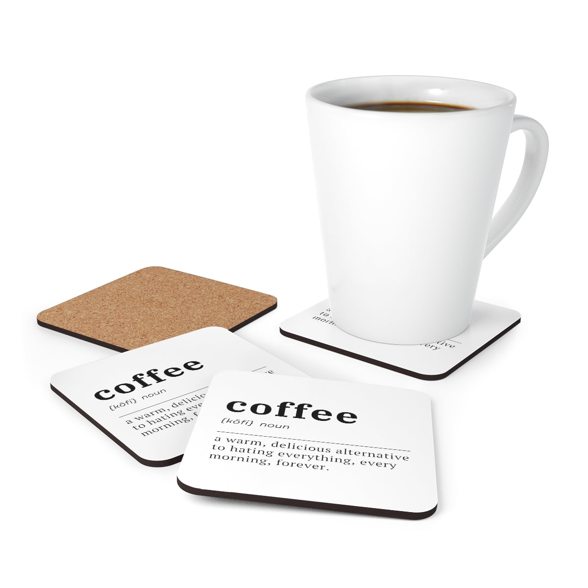 Snark Junkie Coffee Definition 4pc Coaster Set
