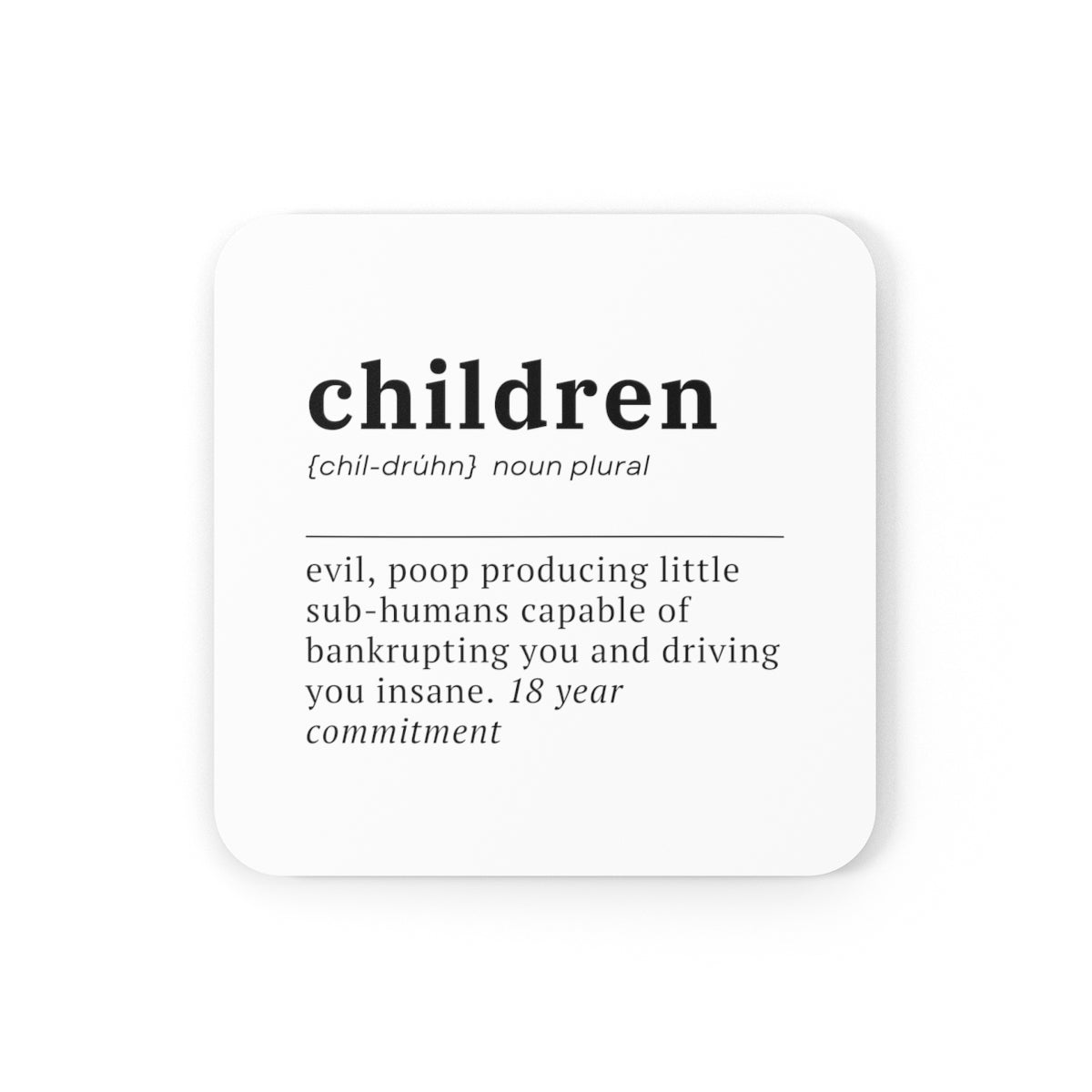 Snark Junkie Children Definition 4pc Coasters Set