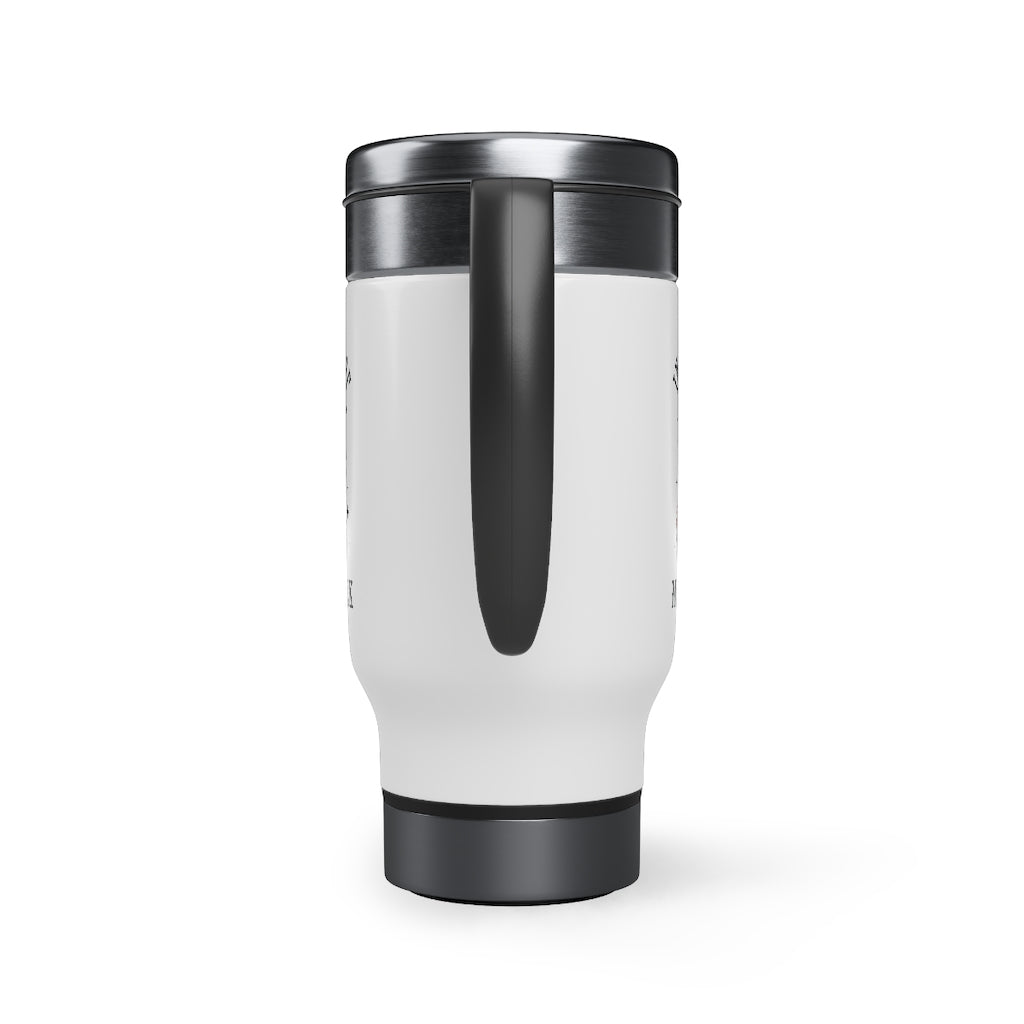 In Memory Of My Last Fuck Travel Mug with Handle, 14oz