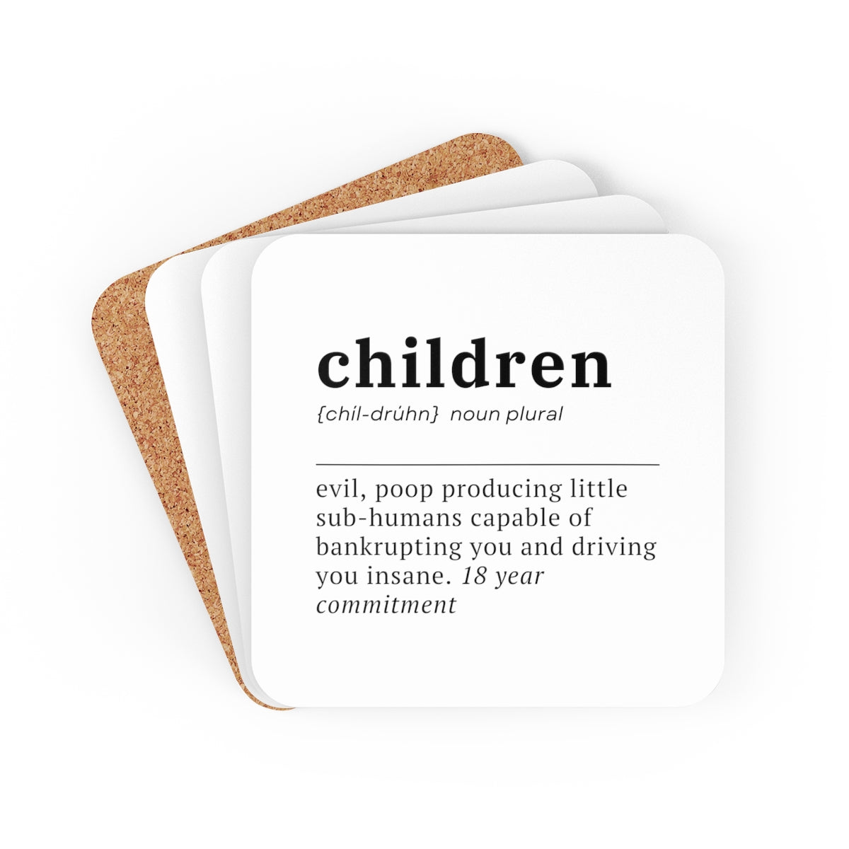 Snark Junkie Children Definition 4pc Coasters Set